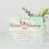 Pink Flamingo Wedding Einladung (Stehend Vorderseite)