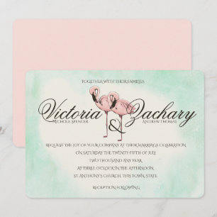 Pink Flamingo Wedding Einladung