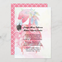 Pink Flamingo Wedding Einladung