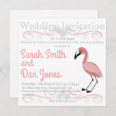 Pink Flamingo Wedding Einladung (individuell einst (Vorne/Hinten)