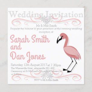 Pink Flamingo Wedding Einladung (individuell einst