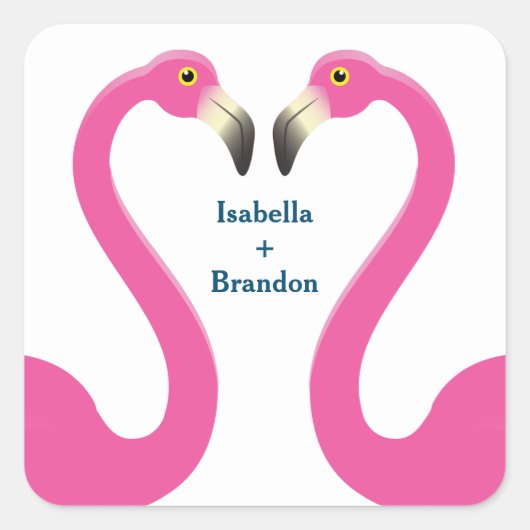 Pink Flamingo Wedding Sticker (Vorderseite)