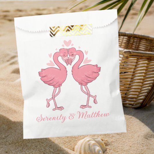 Pink Flamingo Wedding Tropical Hawaiian Luau Beach Geschenktütchen