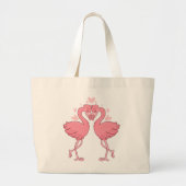 Pink Flamingo Wedding Tropical Hawaiian Luau Beach Jumbo Stoffbeutel (Vorne)