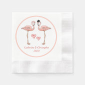 Pink Flamingo Wedding Tropical Pick Größe Serviette (Vorderseite)