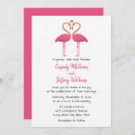Pink Flamingo Wedding Tropical Summer Beach Einladung
