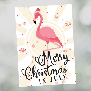 Pink Flamingo Weihnachten im Juli Grußkarte Dankeskarte