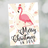Pink Flamingo Weihnachten im Juli Grußkarte Dankeskarte