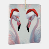 Pink Flamingo Weihnachten Keramikornament (Rechts)