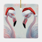 Pink Flamingo Weihnachten Keramikornament (Rückseite)