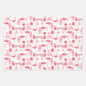 Pink Flamingo Weihnachten Retro Tropischer Urlaub Geschenkpapier Set (Vorderseite 2)