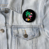 Pink Flamingo Weihnachts Palme Tree Tropical Xmas Button (Beispiel)