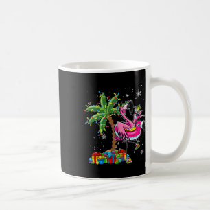 Pink Flamingo Weihnachts Palme Tree Tropical Xmas  Kaffeetasse