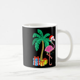 Pink Flamingo Weihnachts Palme Tree Tropical Xmas Kaffeetasse