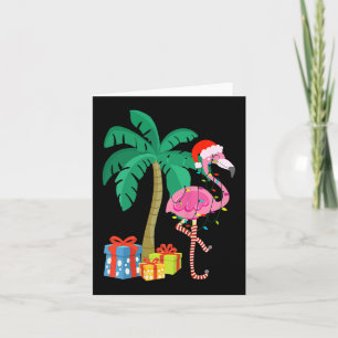 Pink Flamingo Weihnachts Palme Tree Tropical Xmas  Karte