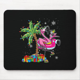 Pink Flamingo Weihnachts Palme Tree Tropical Xmas Mousepad
