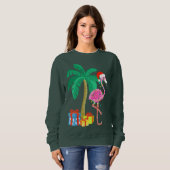 Pink Flamingo Weihnachts Palme Tree Tropical Xmas  Sweatshirt (Vorne ganz)