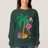 Pink Flamingo Weihnachts Palme Tree Tropical Xmas  Sweatshirt (Vorderseite)