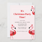 Pink Flamingo Weihnachts-Party Einladung (Vorderseite)
