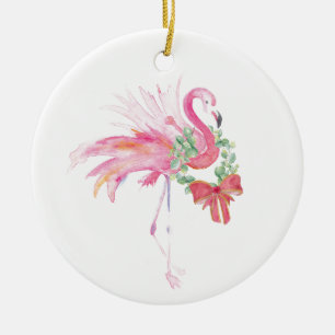 Pink Flamingo Weihnachtsdekor Keramik Ornament