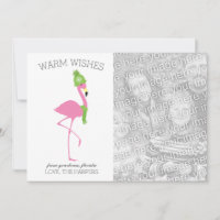 Pink Flamingo Weihnachtskarte