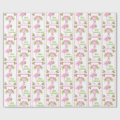 Pink Flamingo Weihnachtsmannmütze Candy Canes Must Geschenkpapier (Flach)