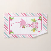 Pink Flamingo Weihnachtsmannmütze Candy Canes und  Badhandtuch Set (Handtuch)
