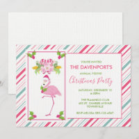 Pink Flamingo Weihnachtsmannmütze Candy Canes und