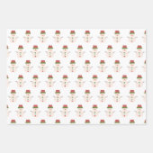 Pink Flamingo Weihnachtsschneemann Pink White Red Geschenkpapier Set (Vorderseite 2)