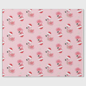Pink Flamingo Weihnachtswrapping Paper Geschenkpapier (Flach)