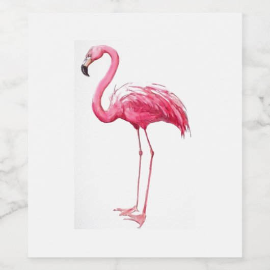 Pink Flamingo Weinetikett (Einzelnes Label)