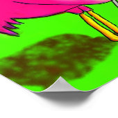 Pink Flamingo Whimsical Golf Ball Lose Spaß Poste Poster (Ecke)