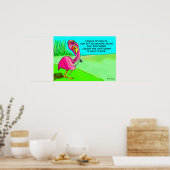 Pink Flamingo Whimsical Golf Ball Lose Spaß Poste Poster (Küche)