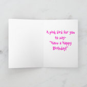 Pink Flamingo Whimsical Happy Birthday Card Karte (Innenseite)