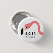 Pink Flamingo Whimsy Bride Button (Vorne & Hinten)