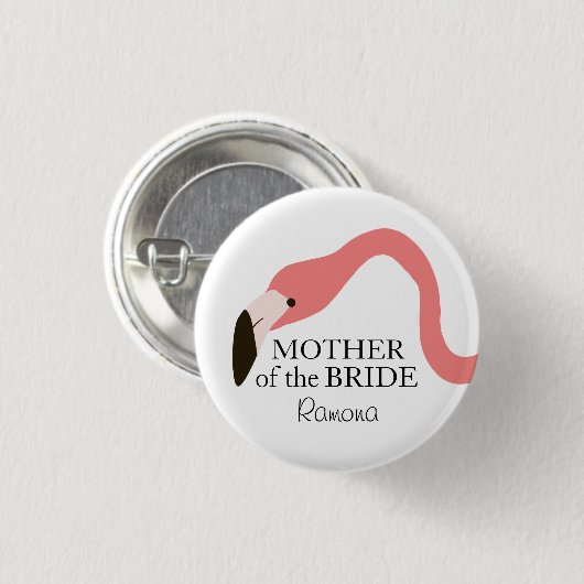 Pink Flamingo Whimsy Mutter der Bride Button (Vorne & Hinten)