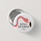 Pink Flamingo Whimsy Ring Bearer Button (Vorne & Hinten)