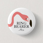 Pink Flamingo Whimsy Ring Bearer Button (Vorderseite)