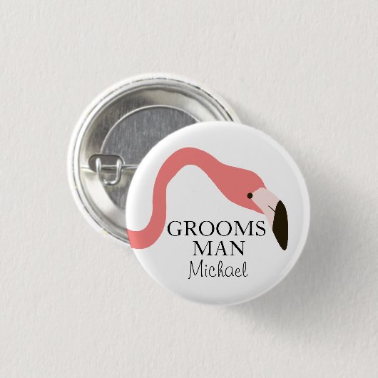 Pink Flamingo Whimsy Trauzeuge Button (Vorne & Hinten)