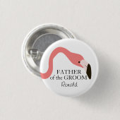 Pink Flamingo Whimsy Vater des Grooms Button (Vorne & Hinten)