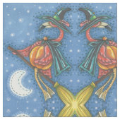 PINK FLAMINGO WITCH, HALLOWEEN FABRIC Mirror Stoff (Nahaufnahme)