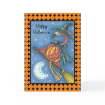 PINK FLAMINGO WITCH HALLOWEEN GREETKARTE Leere