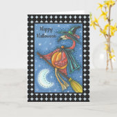 PINK FLAMINGO WITCH HALLOWEEN GREETKARTE Leere Karte (Gelbe Blume)