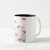 Pink Flamingo Zeichnend Flamingo Artist Pink White Zweifarbige Tasse (VorderseiteRechts)