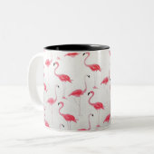 Pink Flamingo Zeichnend Flamingo Artist Pink White Zweifarbige Tasse (Vorderseite Links)