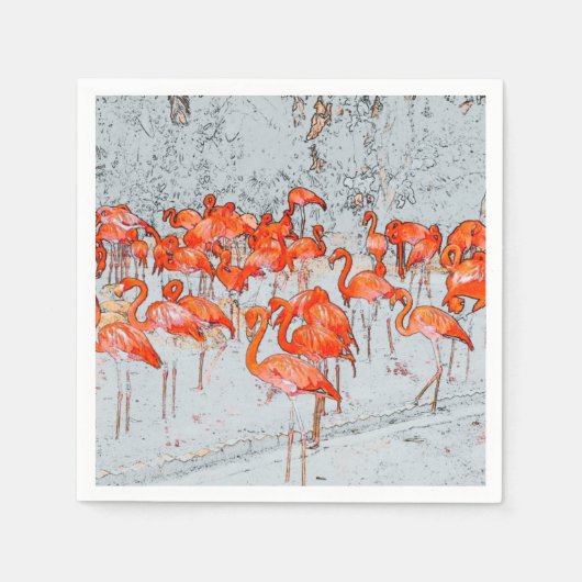 Pink Flamingoes Napkins Serviette (Vorderseite)
