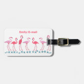Pink Flamingoes Personalized Luggage Tags Gepäckanhänger (Vorderseite horizontal)