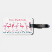 Pink Flamingoes Personalized Luggage Tags Gepäckanhänger (Rückseite horizontal)