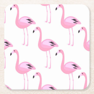 Pink Flamingos 2 2 Rechteckiger Pappuntersetzer