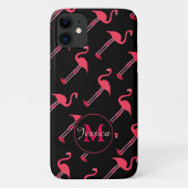 Pink Flamingos auf Personalisiert schwarz Case-Mate iPhone Hülle (Rückseite)